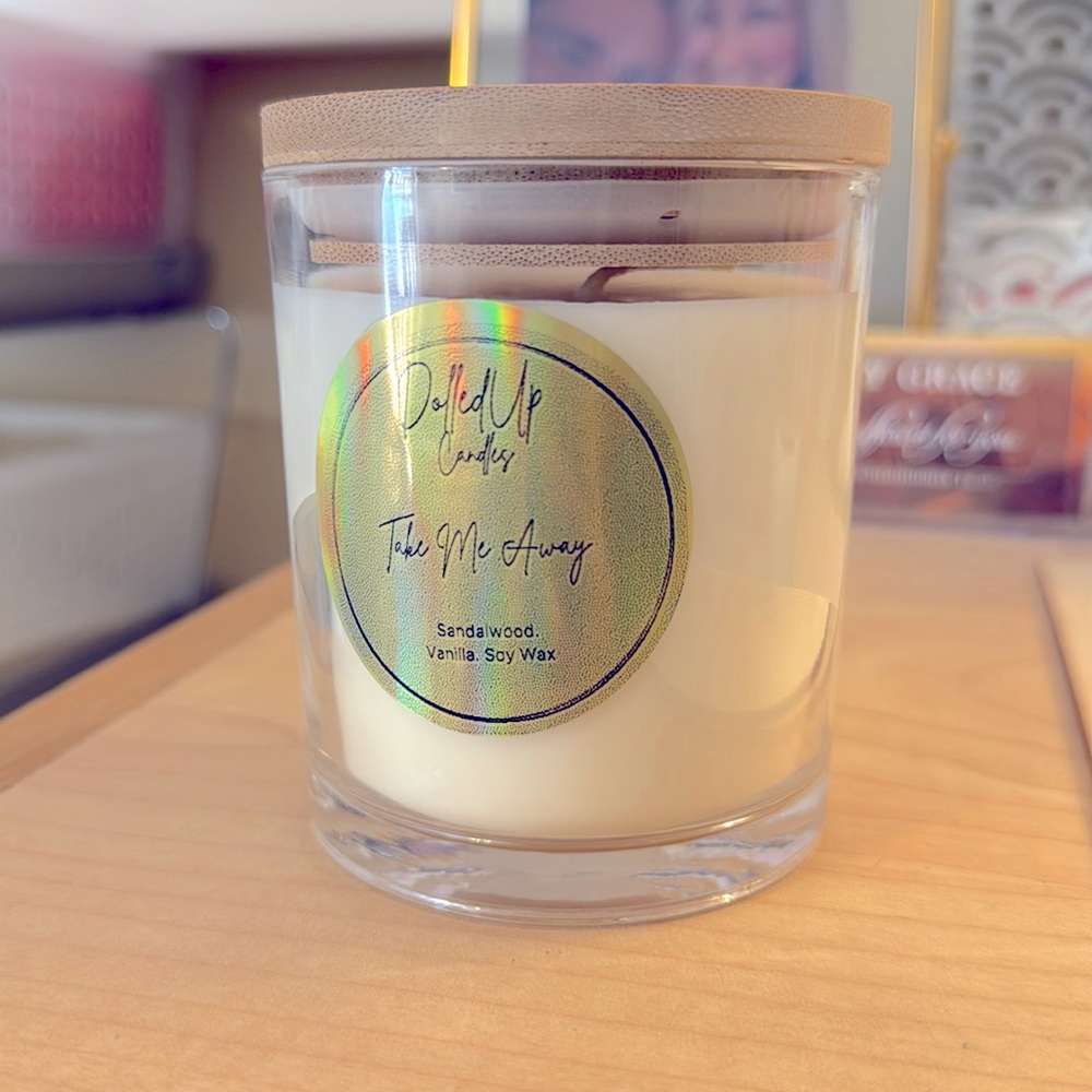 9oz Take Me Away Candle | Sandalwood Vanilla Scent | Soy Wax Hand Poured - Picture 2 of 4